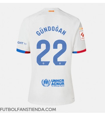 Barcelona Ilkay Gundogan #22 Segunda Equipación 2023-24 Manga Corta